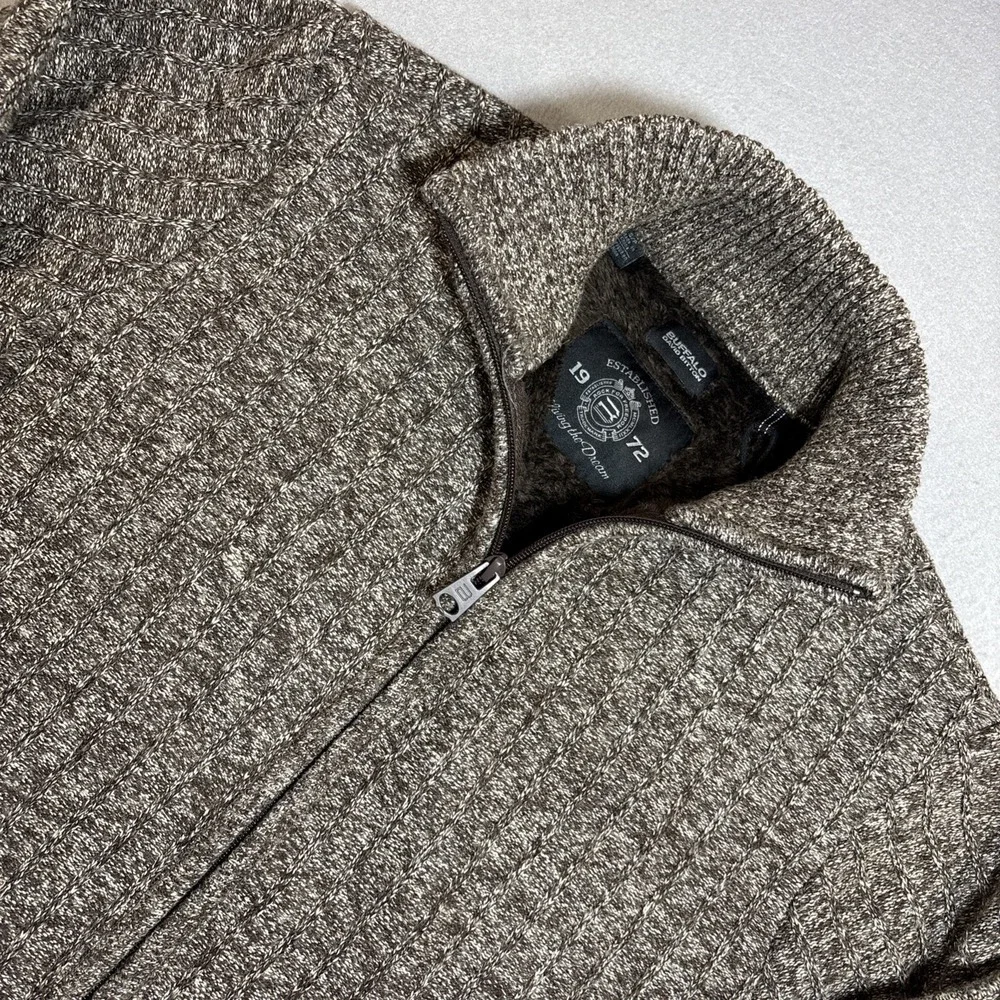 Buffalo David Bitton Mens Medium Cardigan Sweater Full Zip Soft Lined Jacket